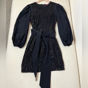 LDT Dress - Women's 2 Black - Holiday Party Sequins Mini Sparkle